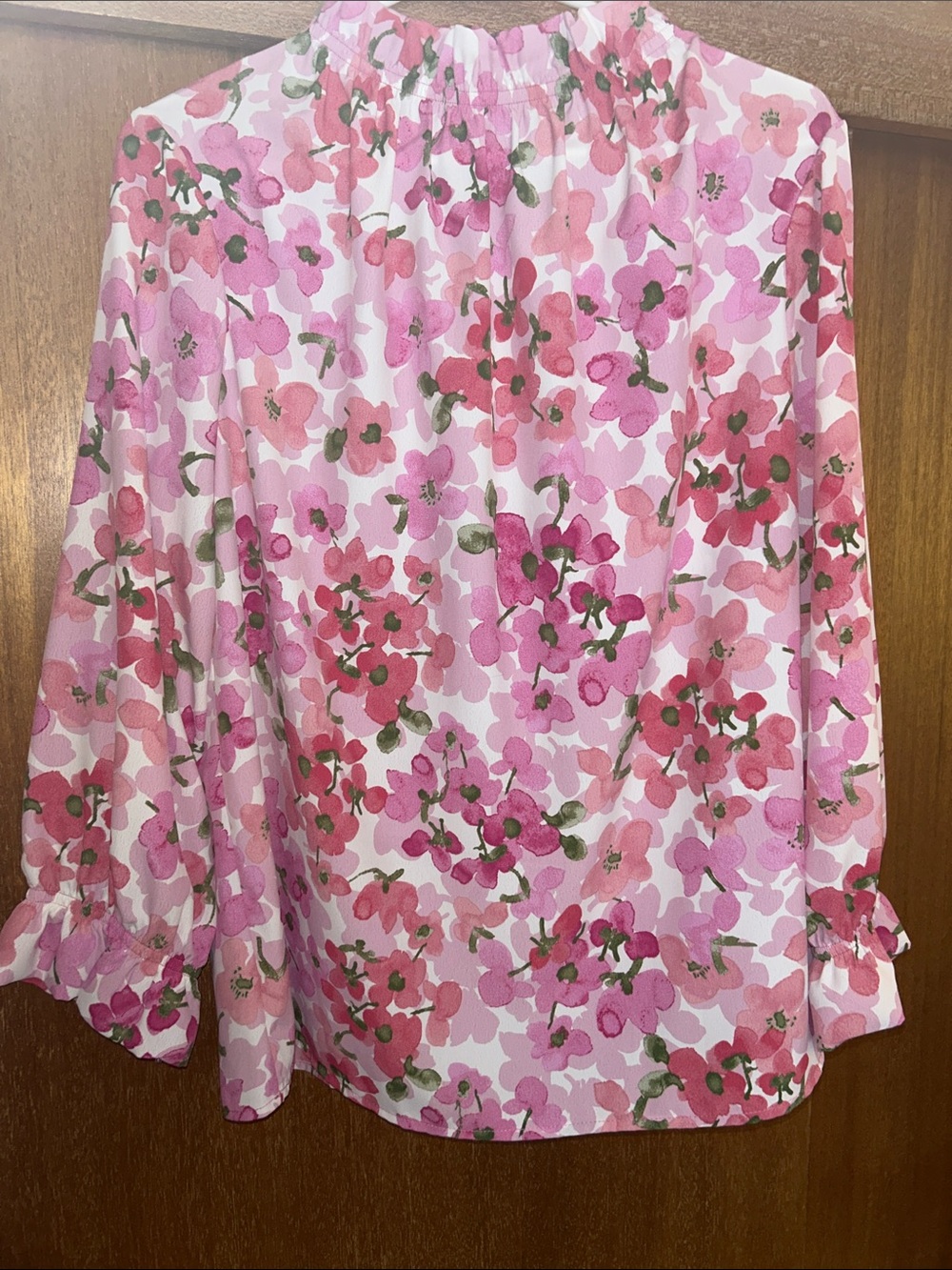 Women's Pink Floral Blouse - 2 Hearts Sz L